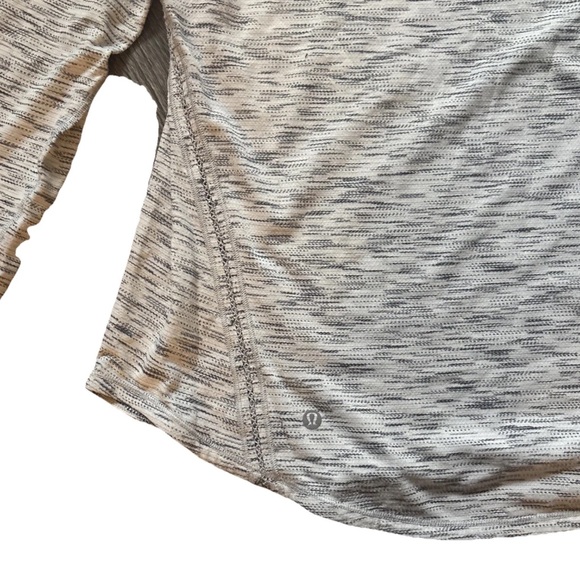 Lululemon Lost In Pace Long Sleeve Top Tiger Space Dye Black White Womens Size 8 - Picture 8 of 8